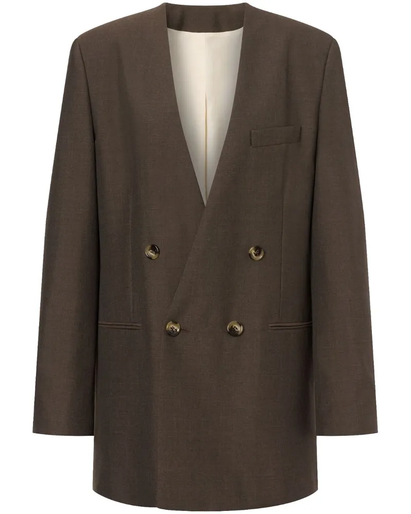 Philosophy Di Lorenzo Serafini Doppelreihiger Blazer ohne Revers - Braun Braun