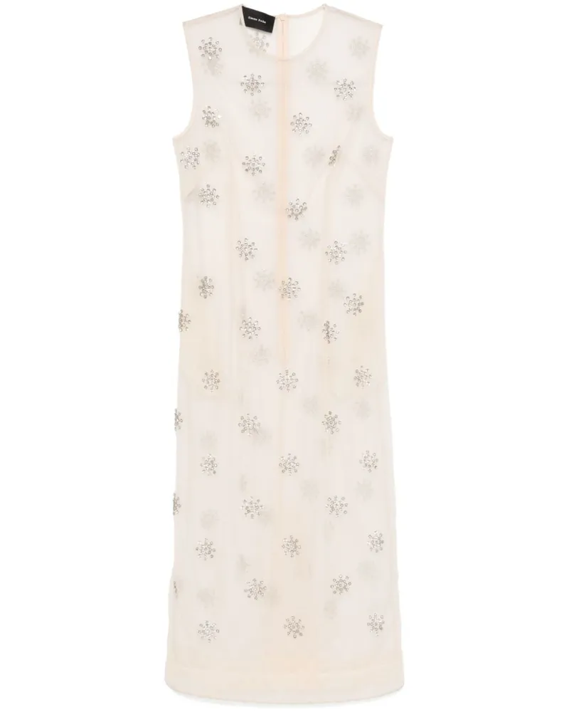 Simone Rocha Midikleid aus Tüll mit Kristallen - Nude Nude