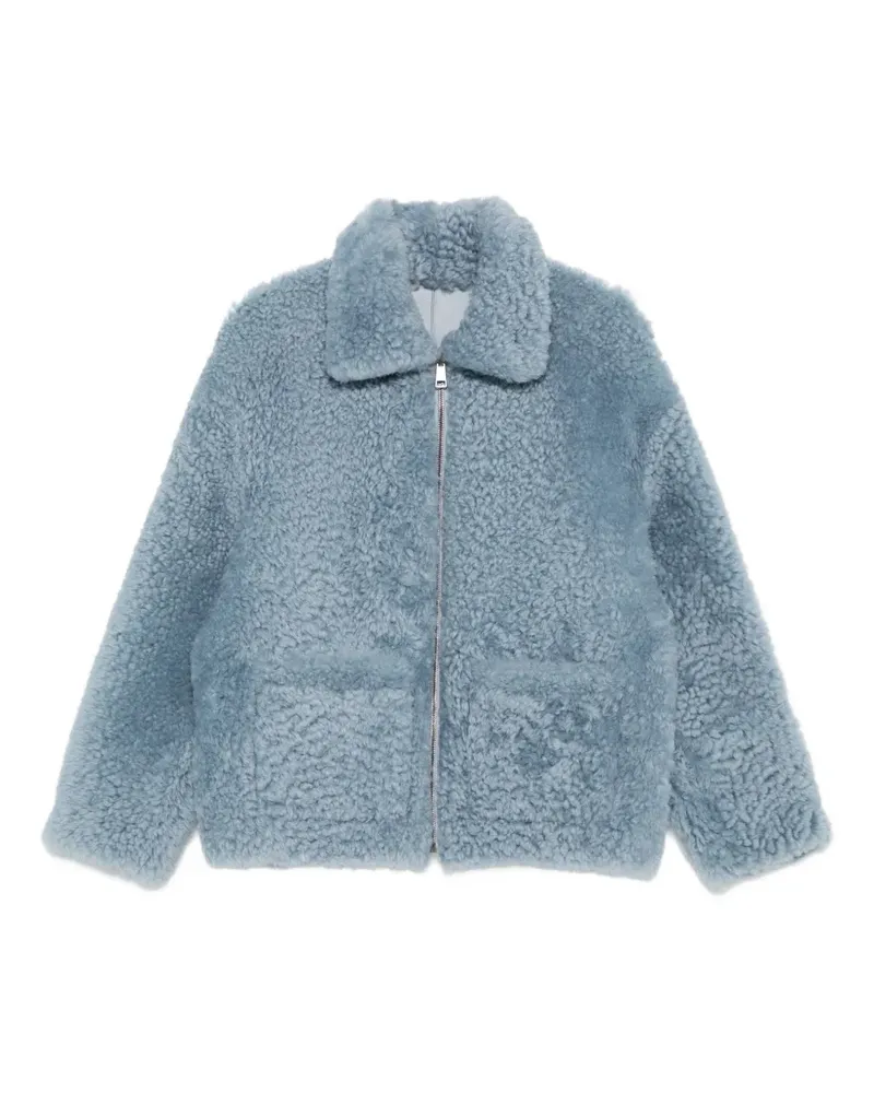 Simonetta Ravizza Shearling-Jacke mit Reißverschluss - Blau Blau