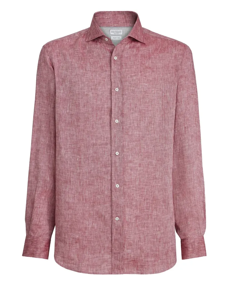 Brunello Cucinelli Hemd aus Leinen - Rot Rot