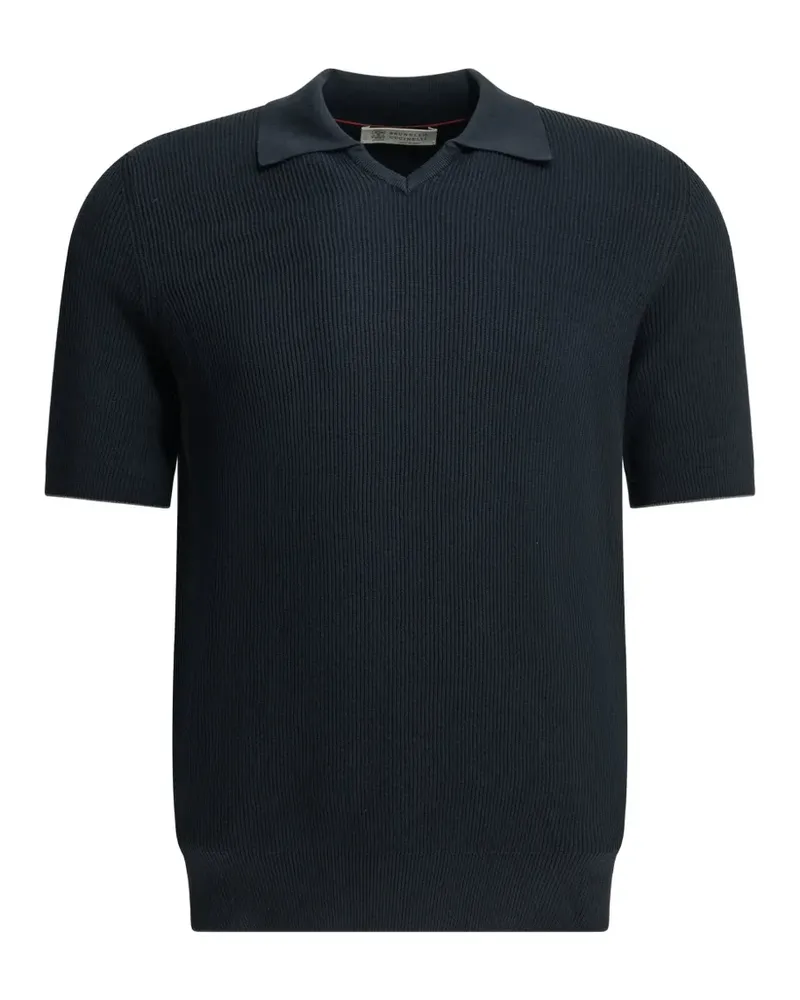 Brunello Cucinelli Gerippter Strickpullover - Blau Blau