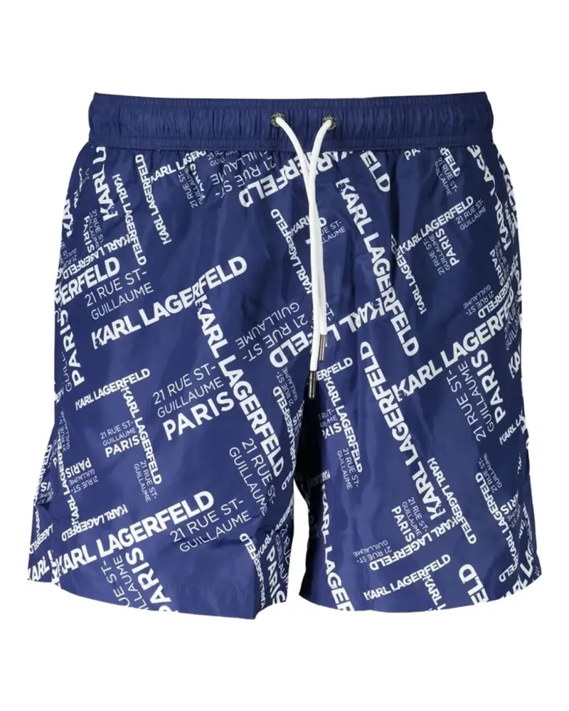 Karl Lagerfeld Badeshorts mit Kordelzug - Blau Blau