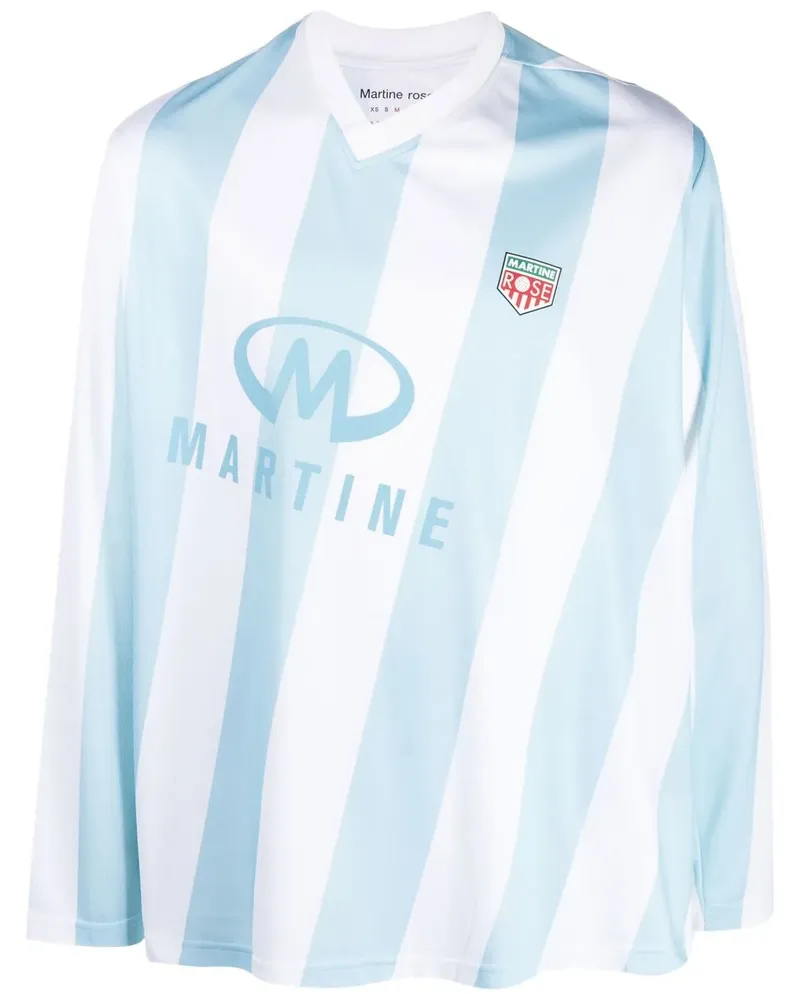 Martine Rose Langarmshirt mit V-Ausschnitt - Weiß Weiß