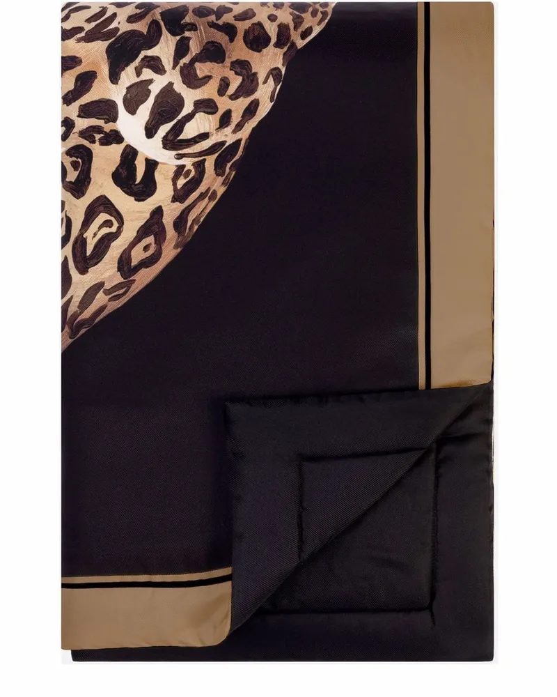 Dolce & Gabbana Decke mit Leoparden-Print - Schwarz Schwarz