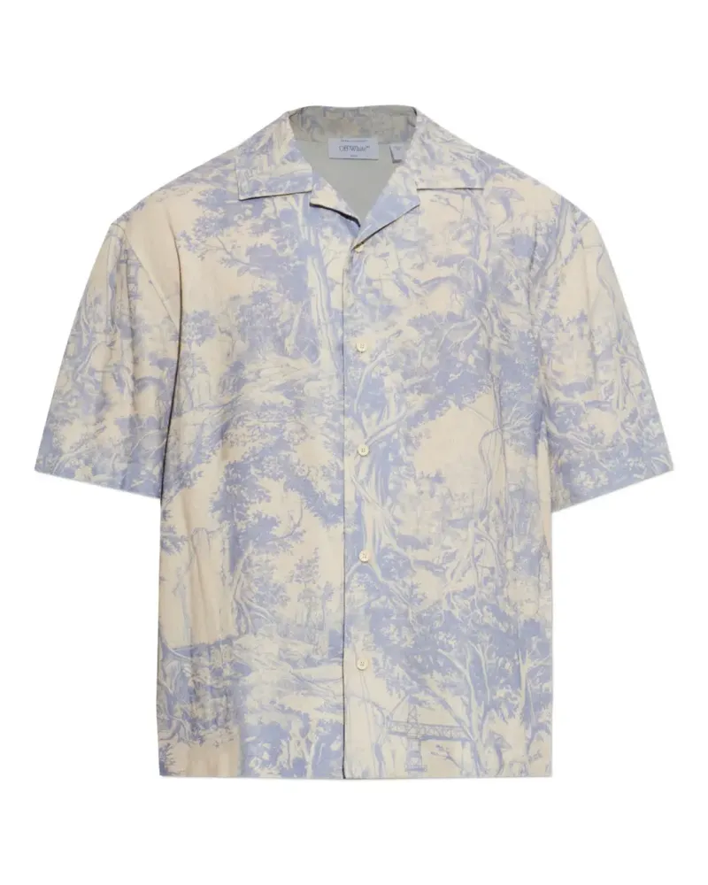 OFF-WHITE City Nature linen bowling shirt - Nude Nude