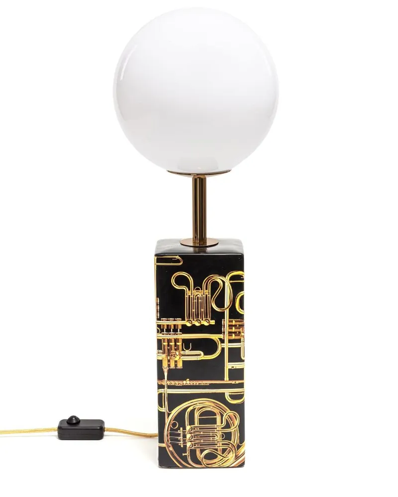 Seletti Runde Trumpets Tischlampe - Schwarz Schwarz