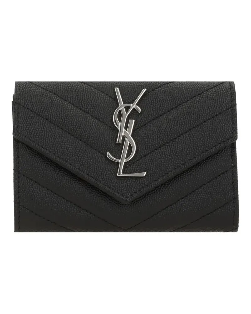 Saint Laurent Kleines Portemonnaie mit YSL-Monogramm - Schwarz Schwarz