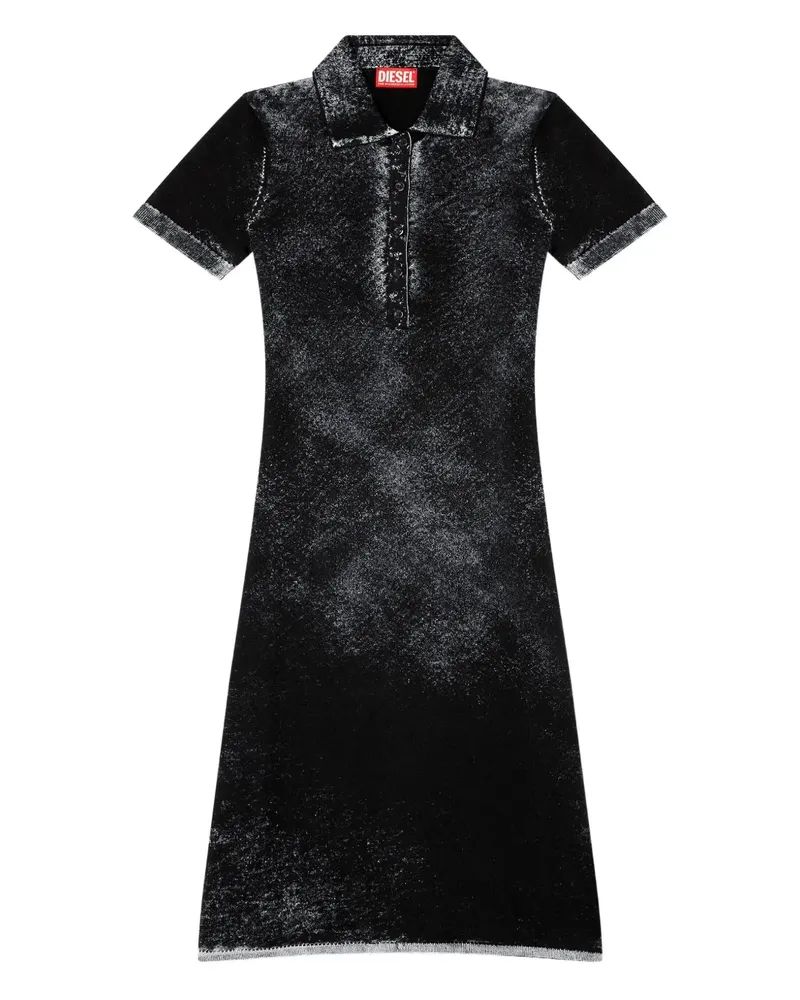 Diesel Besticktes LOURENS Poloshirtkleid - Schwarz Schwarz