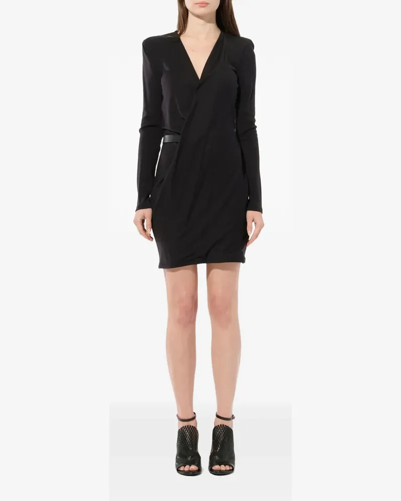 Balmain v-neck crossover dress - Schwarz Schwarz