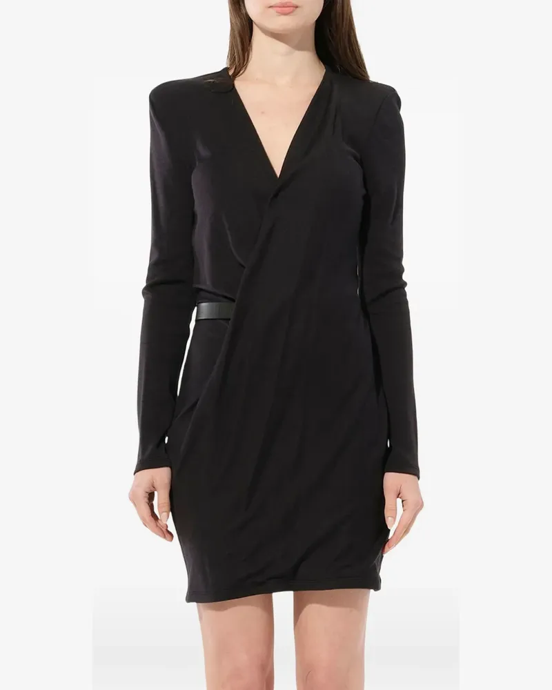 Balmain v-neck crossover dress - Schwarz Schwarz