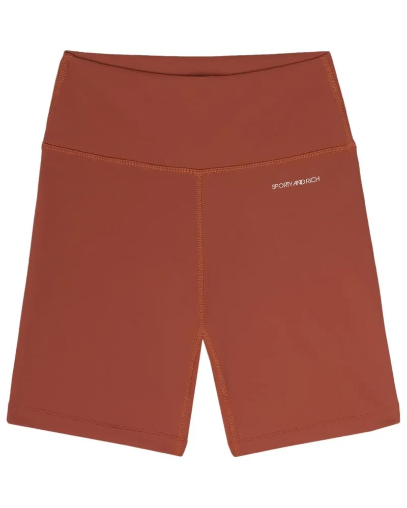 SPORTY & RICH Radlerhose mit Logo-Print Rot