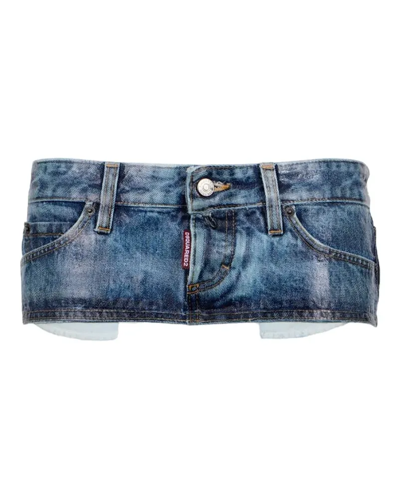 Dsquared2 Iced Wash Hot Jeans-Minirock - Blau Blau