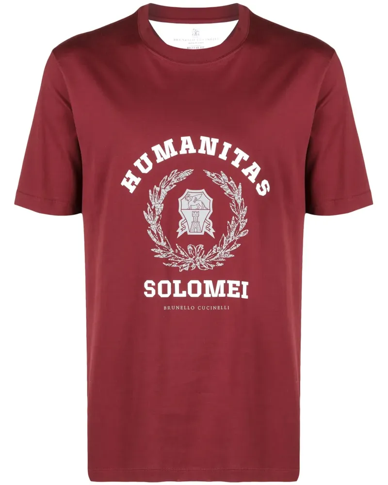 Brunello Cucinelli T-Shirt mit Slogan-Print - Rot Rot