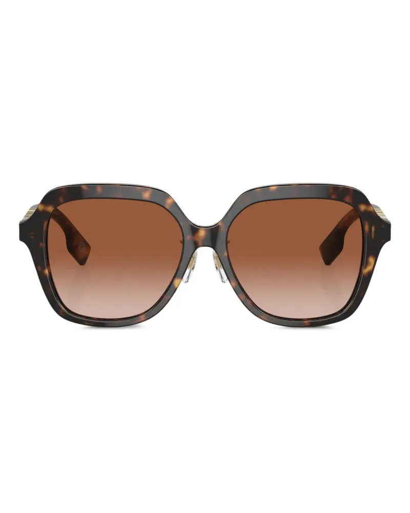Burberry Eckige Sonnenbrille mit Logo-Schild - Braun Braun