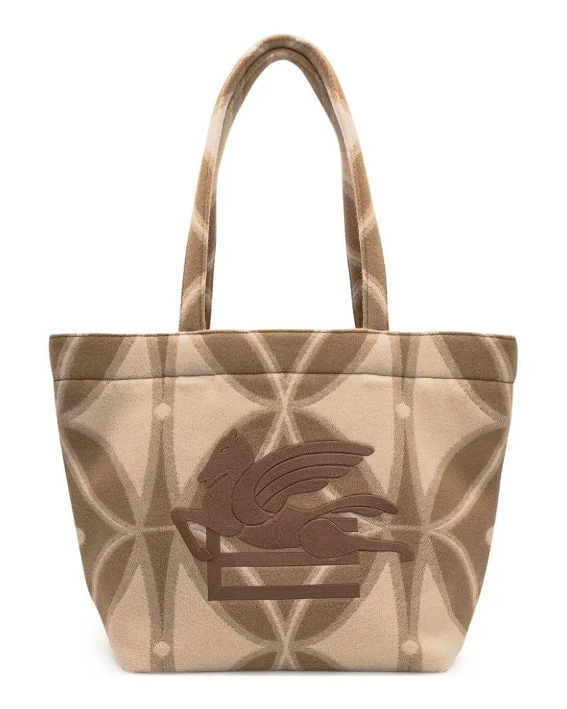 Etro Shopper mit Logo-Stickerei - Nude Nude