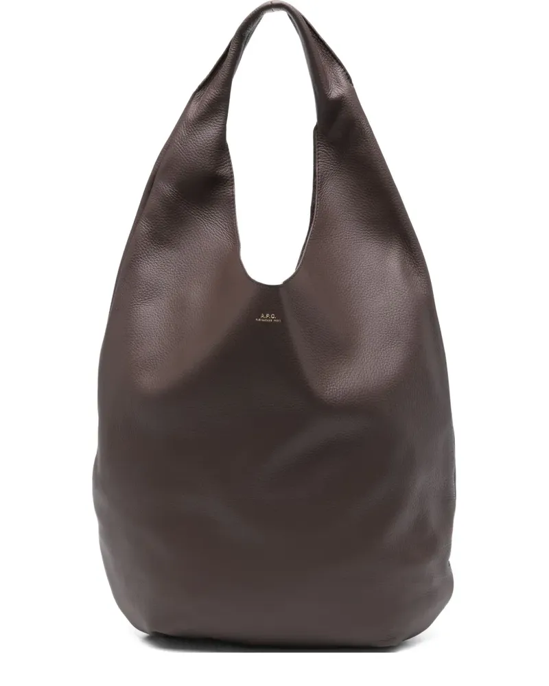 A.P.C. Le Neige leather tote bag - Braun Braun