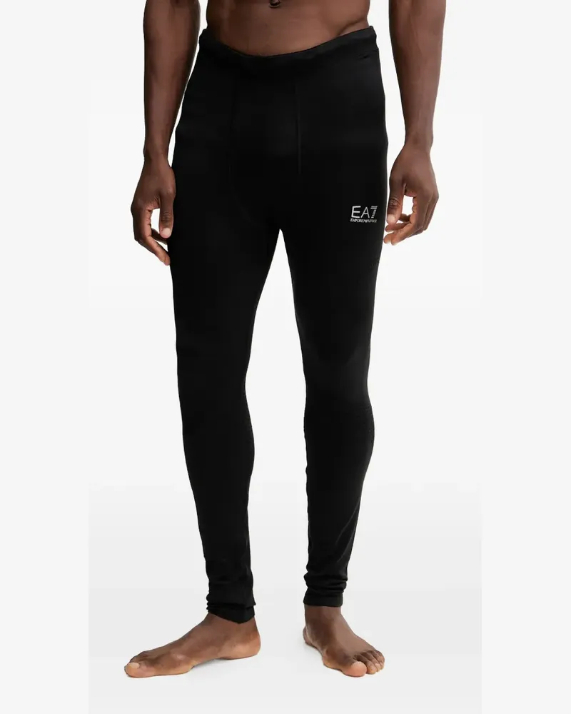 EA7 Leggings mit Logo - Schwarz Schwarz