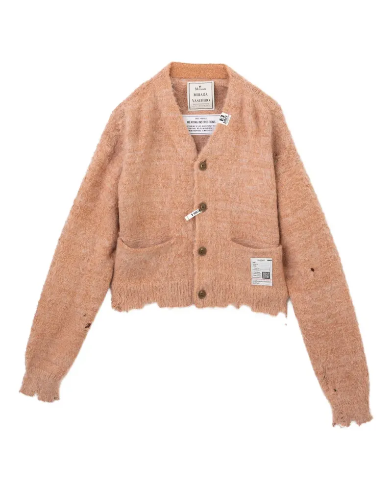 MIHARAYASUHIRO Cardigan im Distressed-Look - Orange Orange