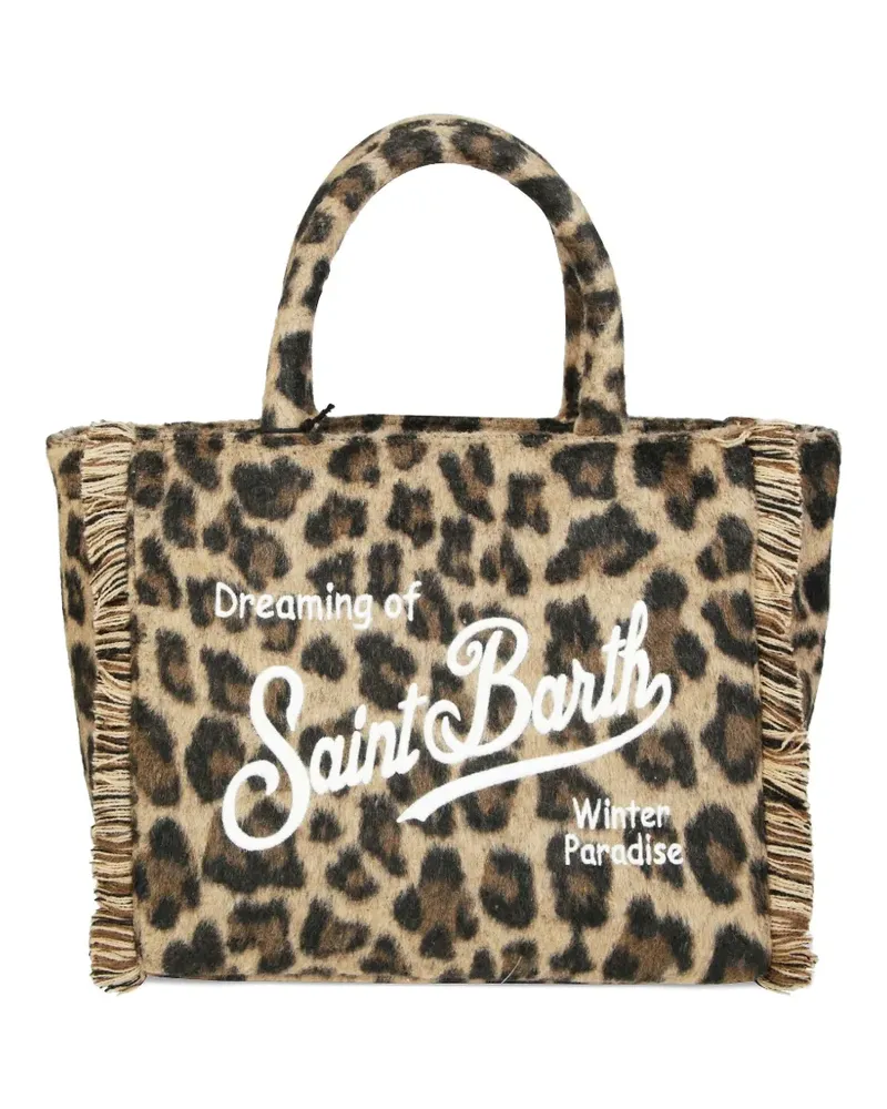 MC2 Saint Barth Colette fringed-leopard felt tote bag - Nude Nude