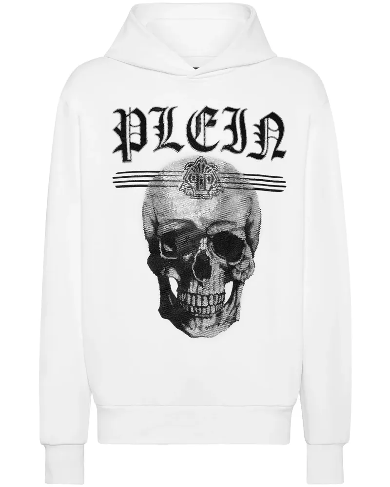 Philipp Plein Skull Strass Hoodie - Weiß Weiß