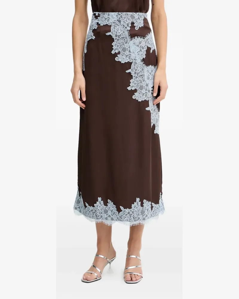 Never Fully Dressed lace-detail midi skirt - Braun Braun