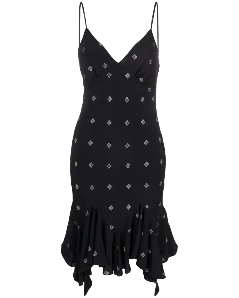 Givenchy Minikleid aus Seide mit 4G-Muster - Schwarz Schwarz