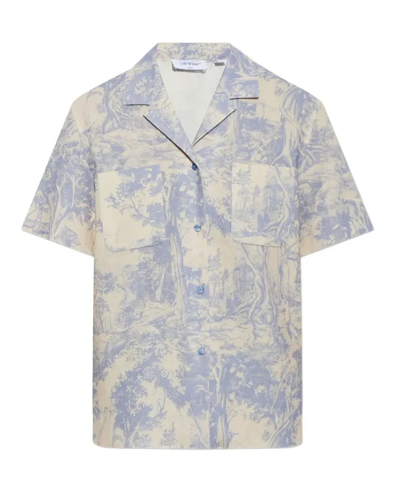 OFF-WHITE Hemd mit Landschafts-Print - Blau Blau