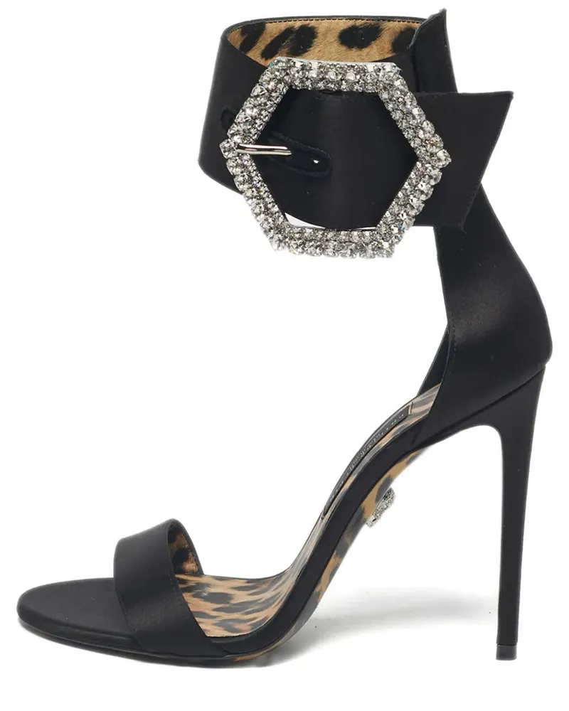 Philipp Plein crystal-buckle sandals - Schwarz Schwarz