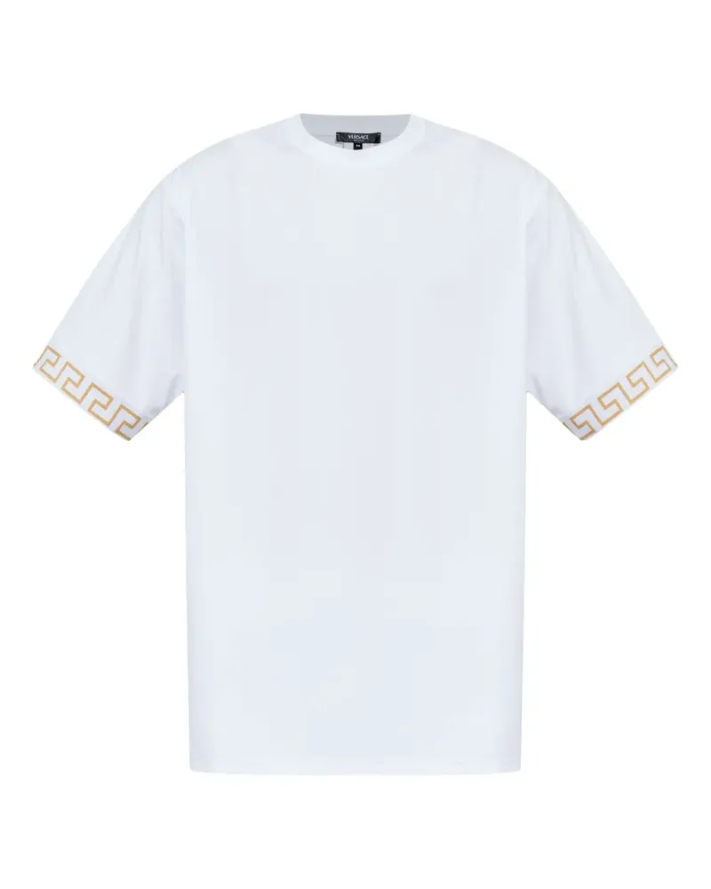 Versace T-Shirt mit verzierten Bündchen - Weiß Weiß