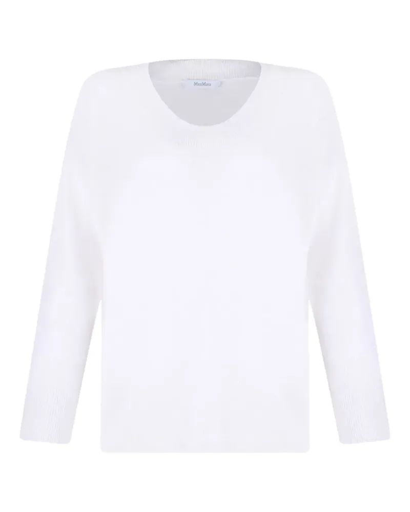 Max Mara Fein gestrickter Pullover - Weiß Weiß