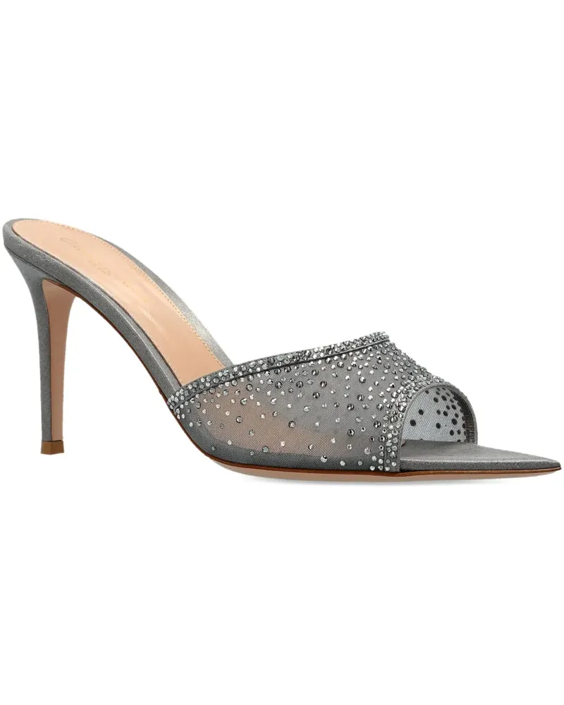 Gianvito Rossi Rania Pantoletten mit Kristallen 85mm - Grau Grau