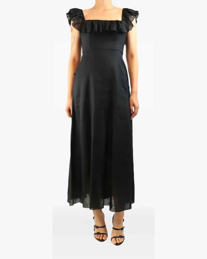 Zimmermann Gerüschtes Midikleid - Schwarz Schwarz