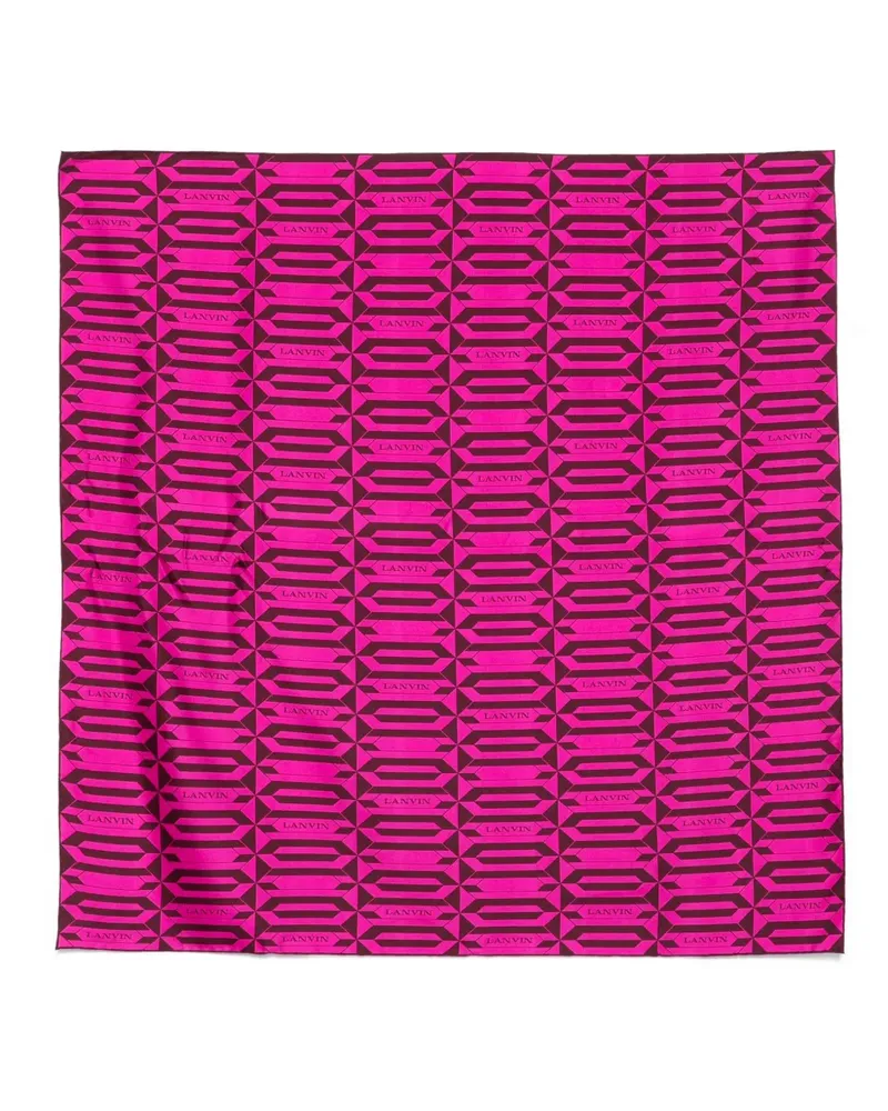 Lanvin Geometrisch gemusterter Seidenschal - Rosa Rosa