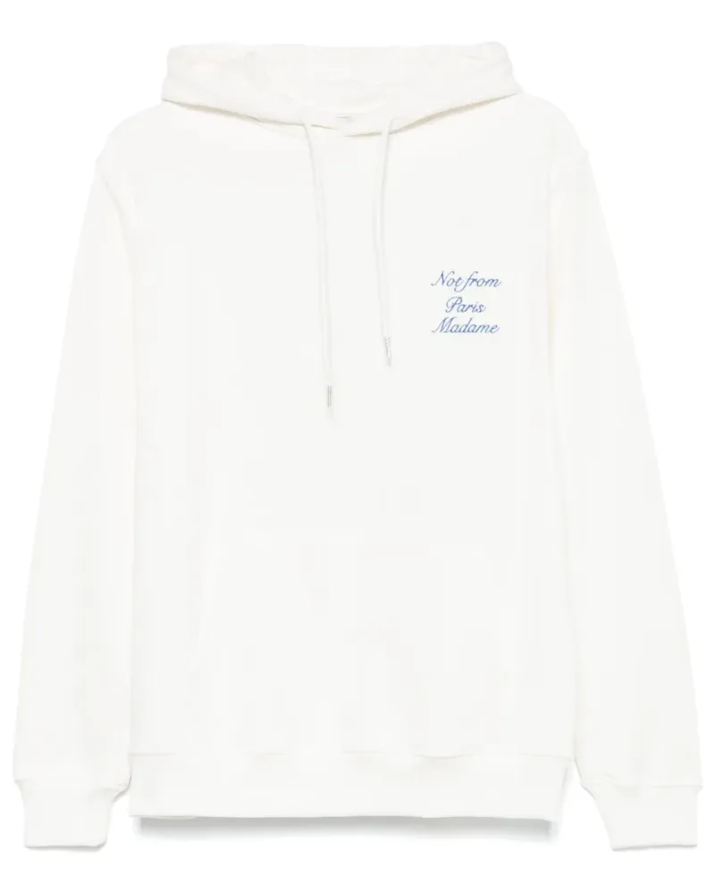 Drôle de Monsieur Hoodie mit Slogan-Stickerei - Weiß Weiß
