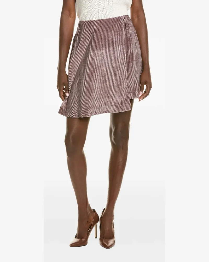 Brunello Cucinelli tonal-stitching asymmetric skirt - Nude Nude