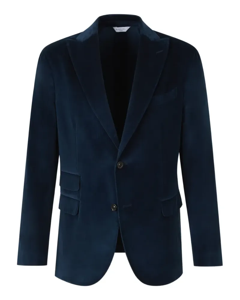 Boglioli velvet single-breasted jacket - Blau Blau