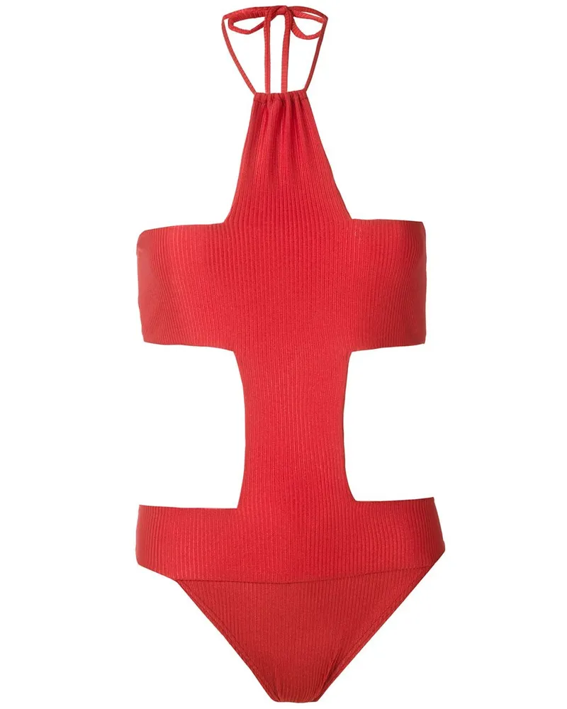 Amir Slama Cruz' Badeanzug mit Cut-Out - Rot Rot