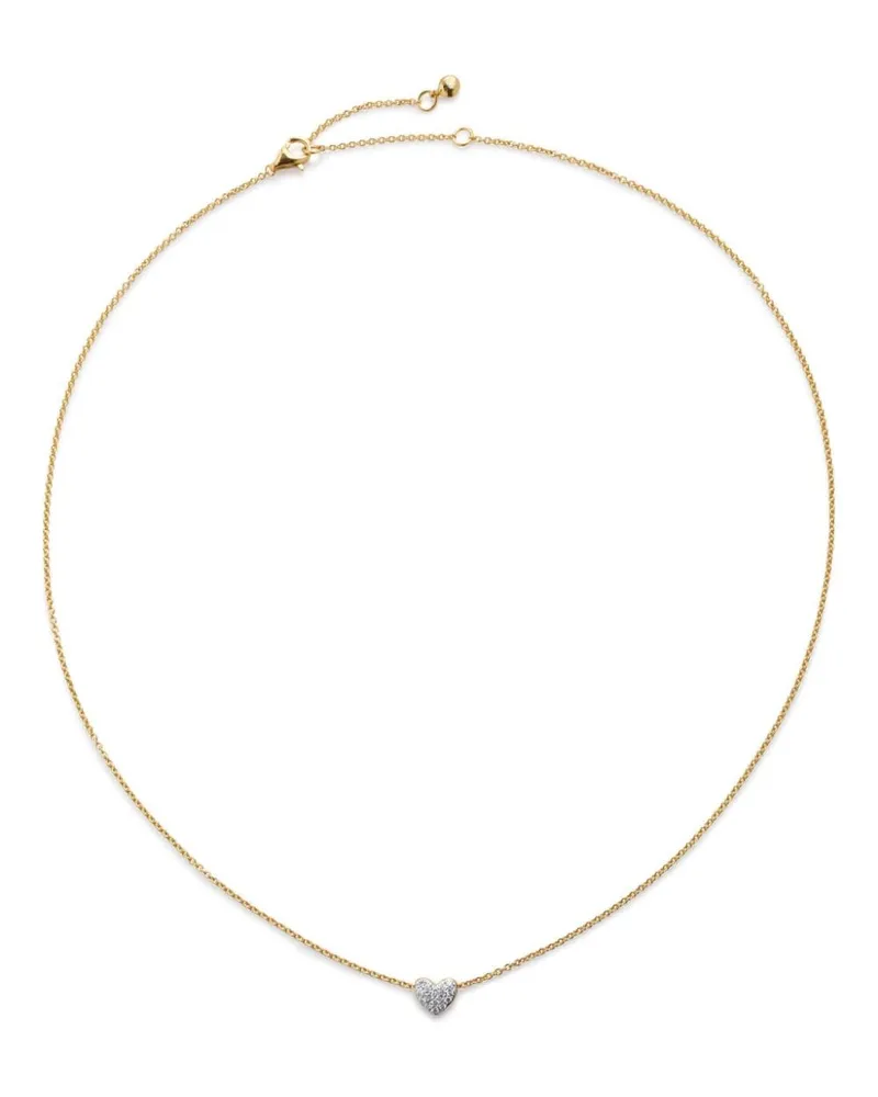Monica Vinader 18kt Gelbgoldhalskette mit Diamantherz Gold