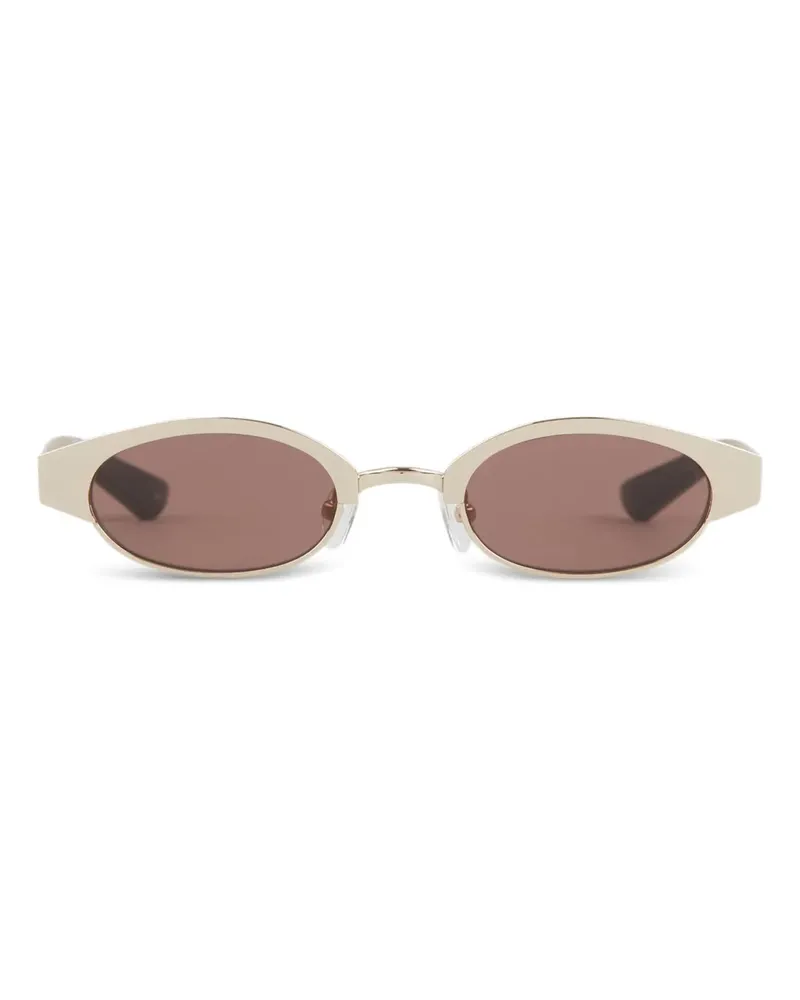 Alexander McQueen Ellipse Sonnenbrille mit ovalem Gestell - Gold Gold