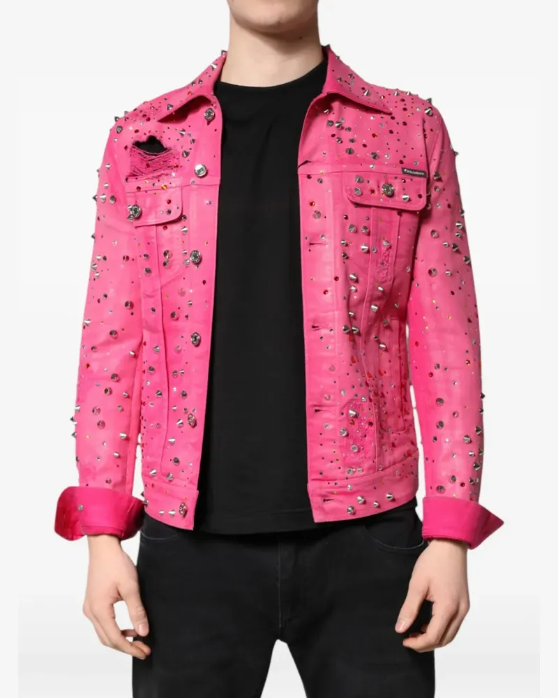 Dolce & Gabbana Jeansjacke mit Kristallen - Rosa Rosa