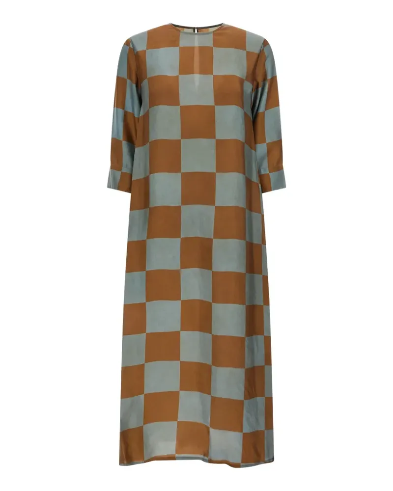 Uma Wang checkerboard-print midi dress - Braun Braun