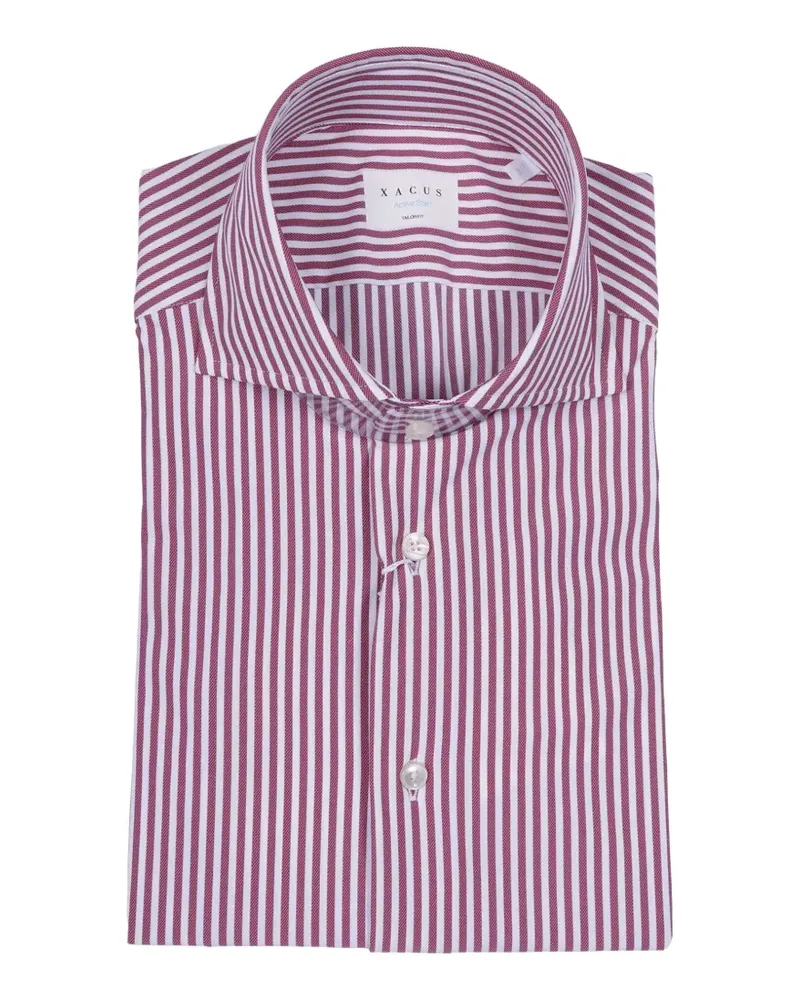 XACUS Gestreiftes Active Button-down-Hemd - Rosa Rosa