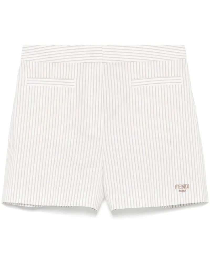 Fendi Gestreifte Shorts - Weiß Weiß