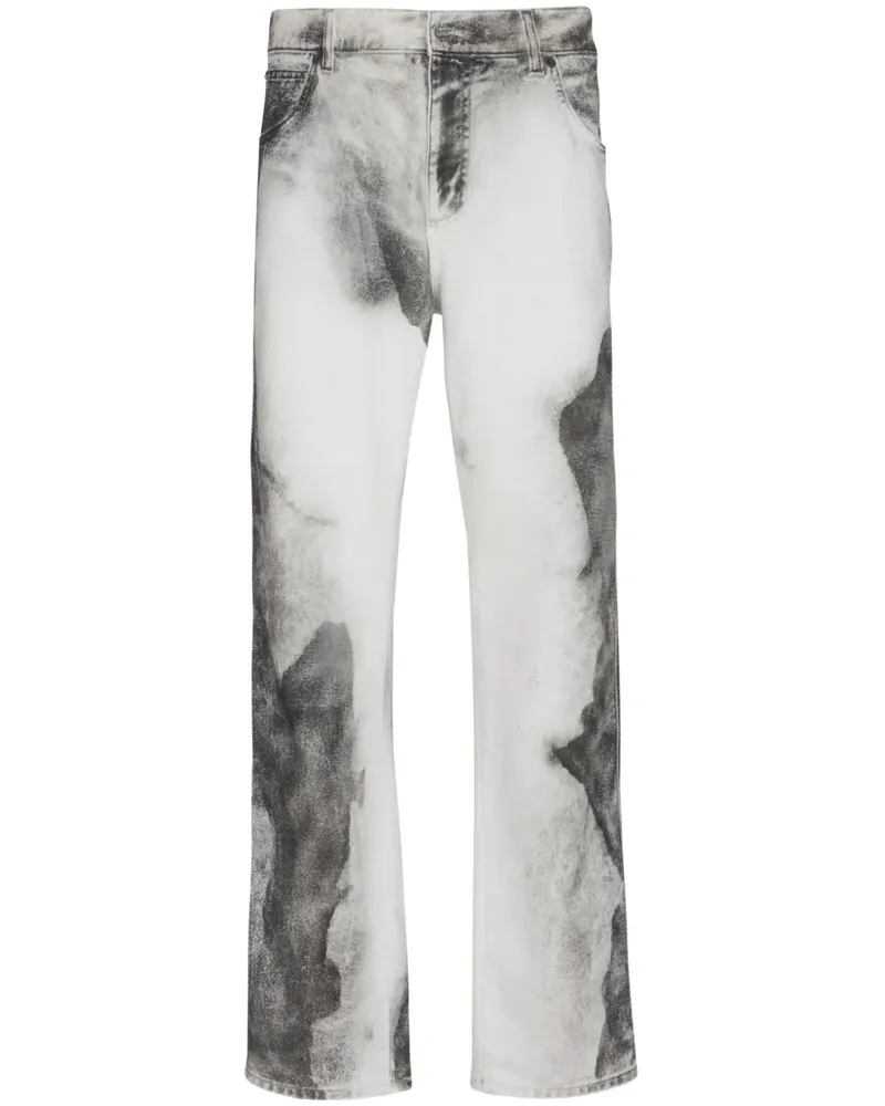 Balmain Jeans mit Mond-Print - Weiß Weiß
