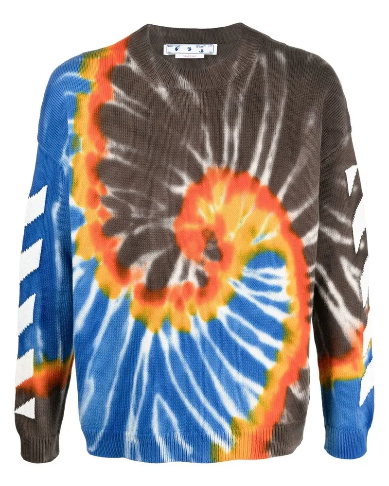 OFF-WHITE Batik-Sweatshirt mit Pfeilmotiv Blau