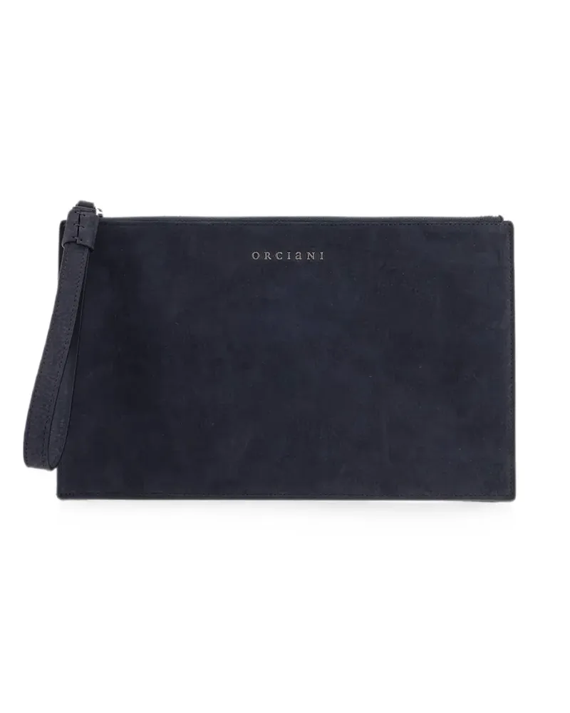 Orciani Clutch mit Handgelenkschlaufe - Blau Blau