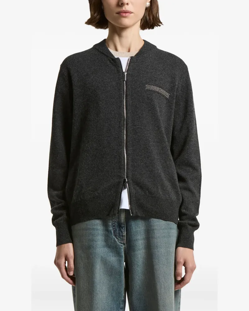 Peserico Verzierter Cardigan mit Reißverschluss - Grau Grau