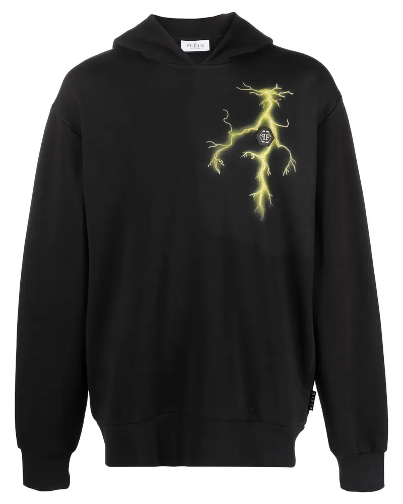 Philipp Plein Hoodie mit strassverziertem Gotik-Print - Schwarz Schwarz