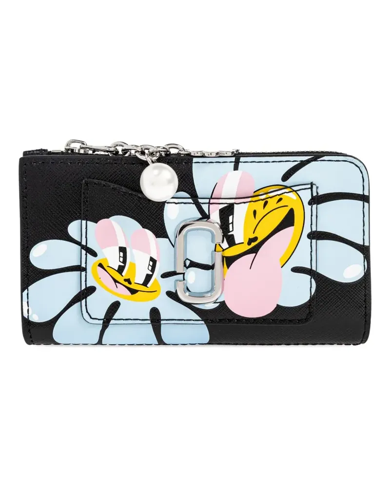 Marc Jacobs x Hattie Stewart Portemonnaie mit Blumenanhänger - Schwarz Schwarz