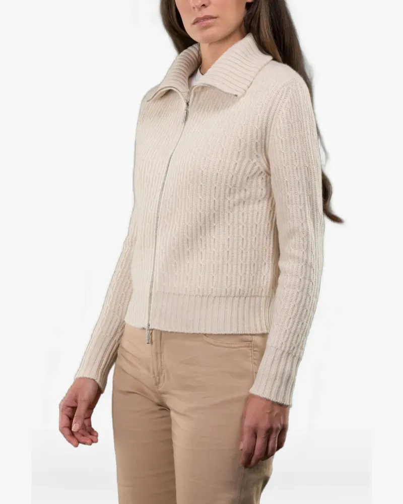 MOORER Malea-Bc Cardigan mit Zopfmuster - Nude Nude